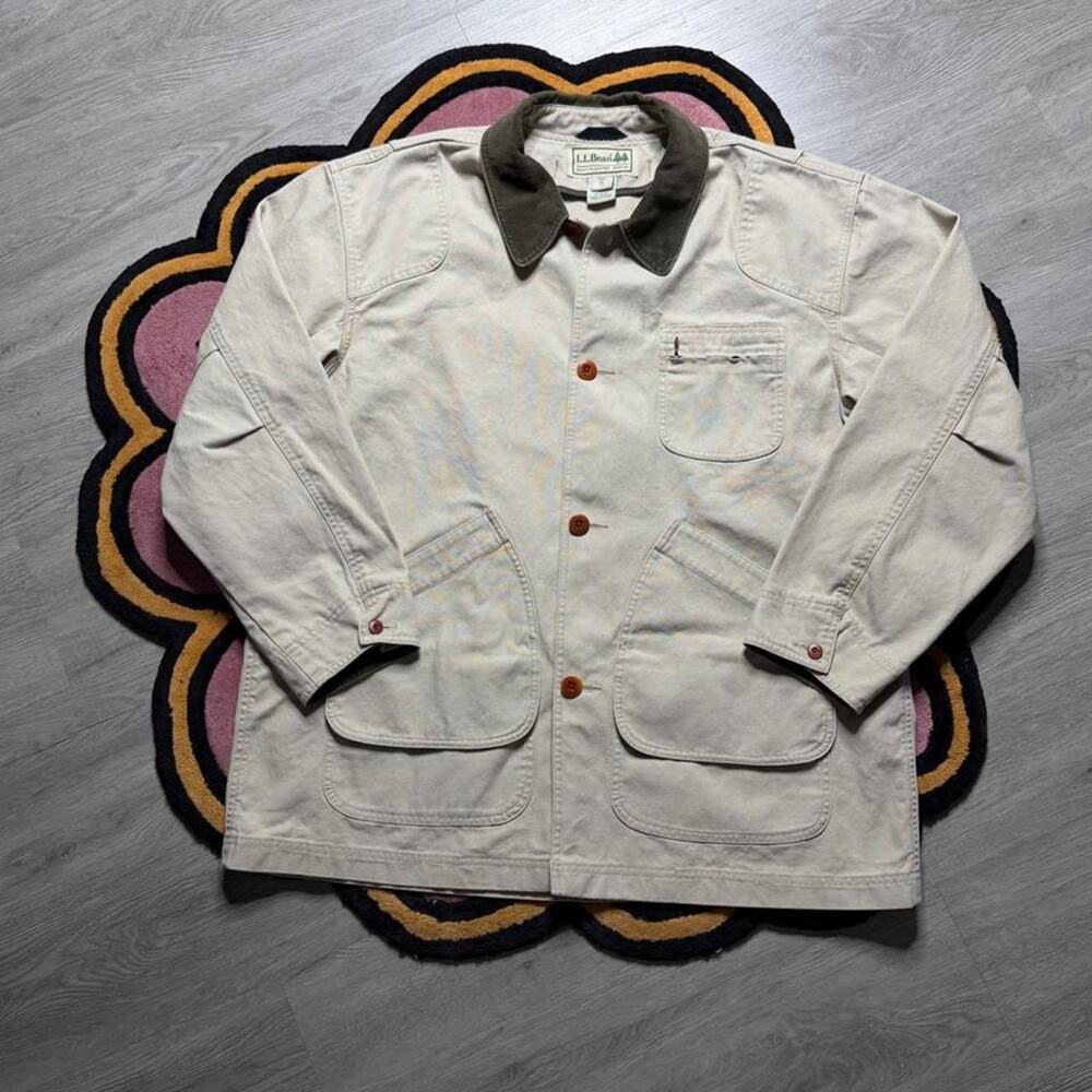Vintage Y2K L.L Bean Original Outdoor Field Coat Jacket XL Beige